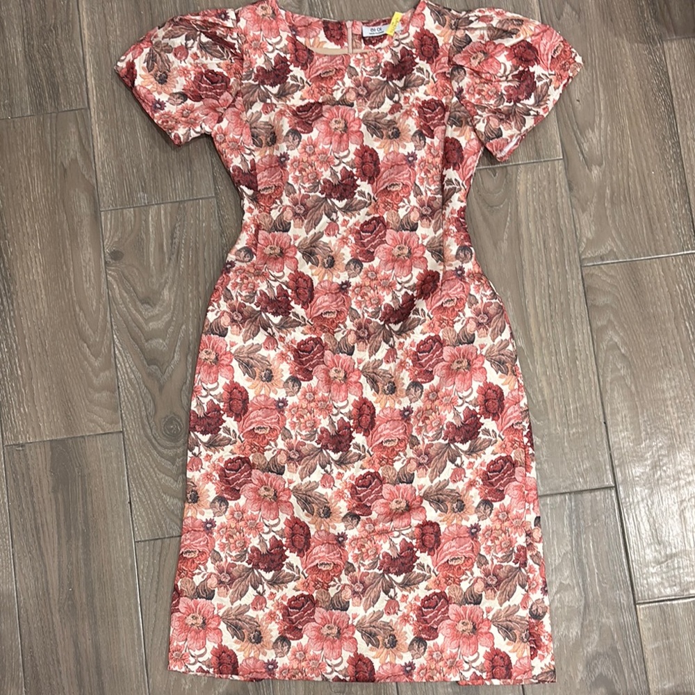 Floral Pink and Brown Dress